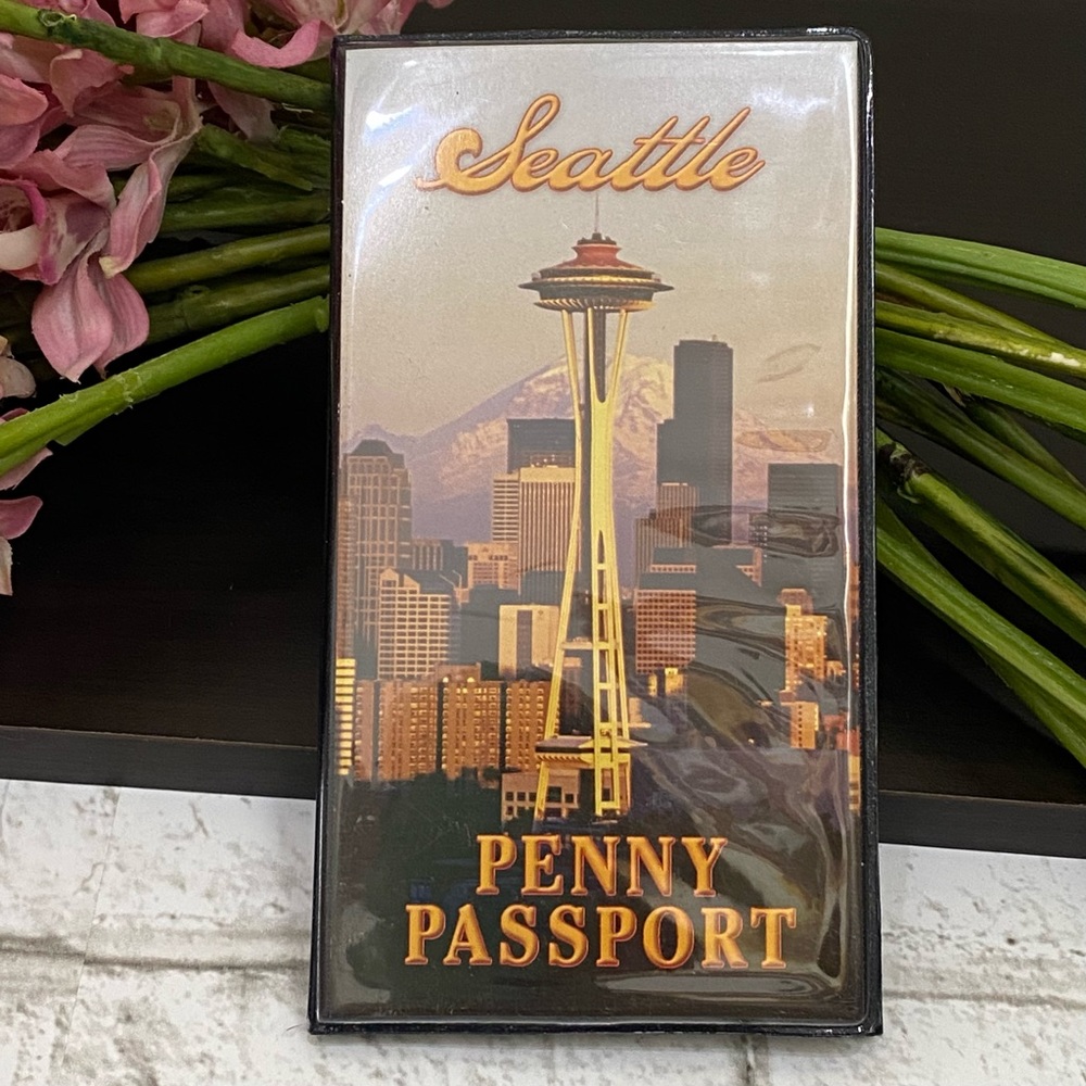 SEATTLE Penny Passport Souvenir Coin Collector Book w/ 47 Flat Collectible Coins
